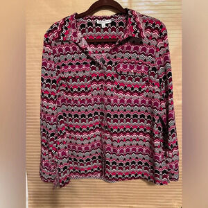NOTATIONS~ GEO BLOUSE~LG
